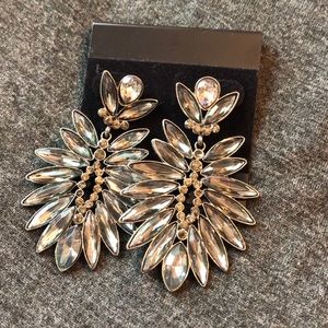 NEW Grey crystal statement earrings